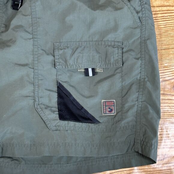 Vintage Eddie Bauer Ebtek Shorts Mens Size Large Green Nylon Belted Lined Hiking - Picture 2 of 12